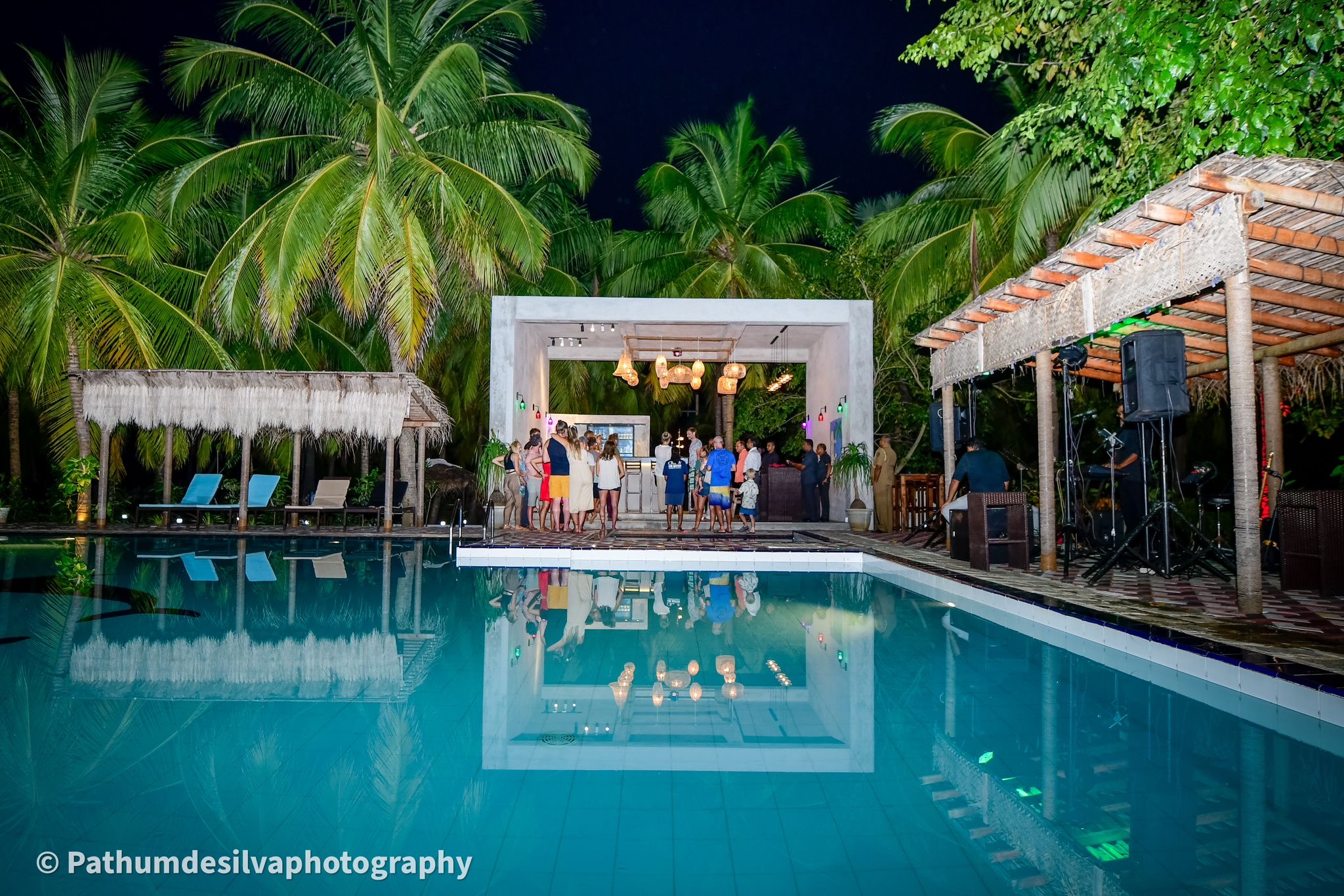 Evening drinks by the pool bar